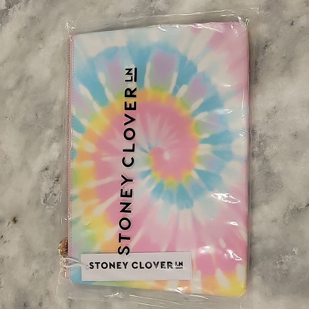 NWT Stony Clover Lane flat pouch pastel tie dye